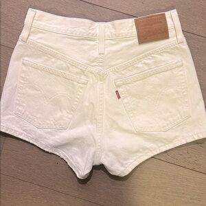 Levi's Women's High Waist White Denim Shorts